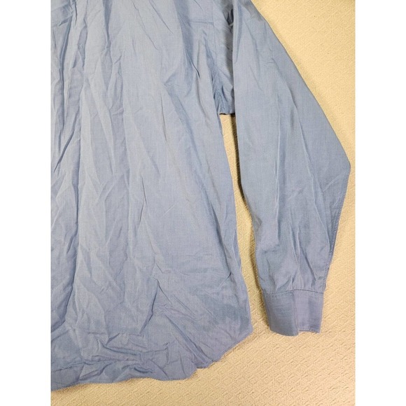 Vintage J Crew Shirt Mens XL 80s 2 Ply Cotton Button Up Regular Fit Blue EUC - Picture 9 of 12